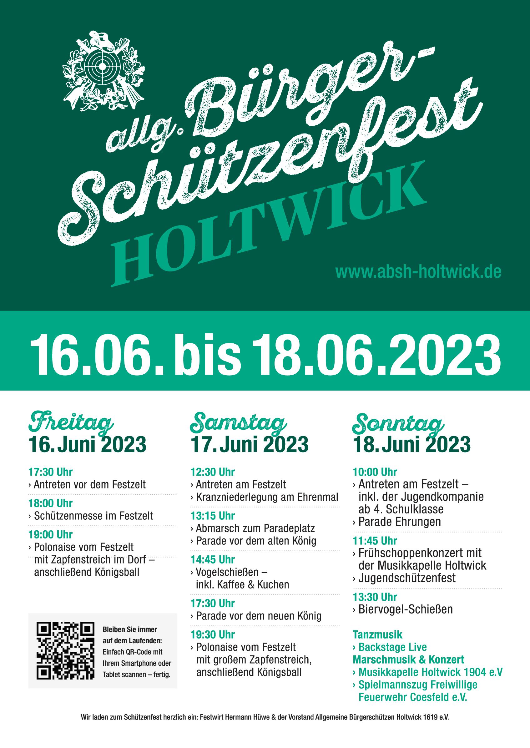 Plakat zum Schützenfest 2023